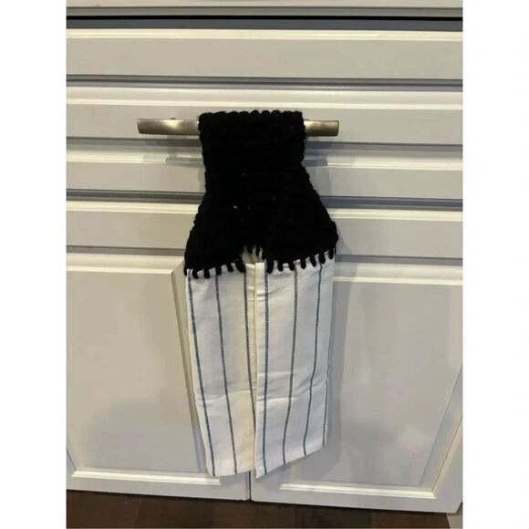 Crochet Top Kitchen Towel- The Kitchen Is The Heart Of The Home 💙 - Picture 4 of 5